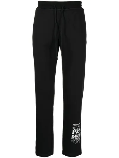 White Mountaineering Logo-print Cotton Sweatpants In Schwarz