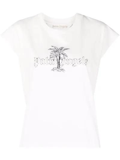 Palm Angels Off-white Cotton Tank-top