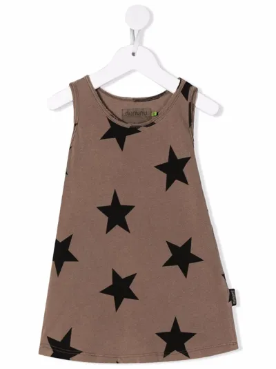 Nununu Kids' Star-print Vest In Brown