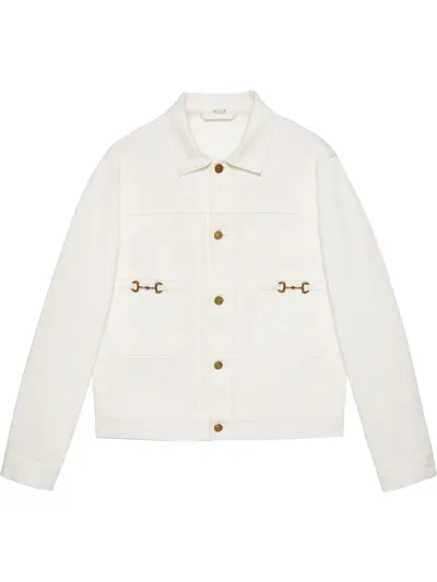 Gucci Horsebit Denim Jacket In White