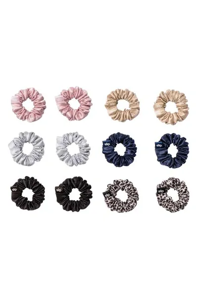 Slip Set Of 12 Mini Silk Hair Ties - One Size In Classic