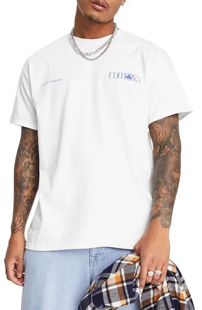 Topman Editions Oversize Graphic Tee In White