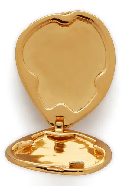 Monica Vinader Deia Pebble Locket Charm In Gp