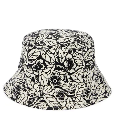 Bonpoint Kids' Floral-print Bucket Hat In Black