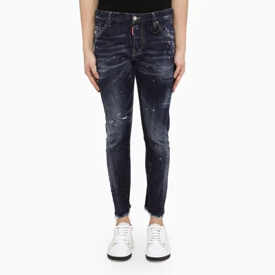 Dsquared2 Sexy Twist Slim-leg Mid-rise Stretch-denim Jeans In Blue