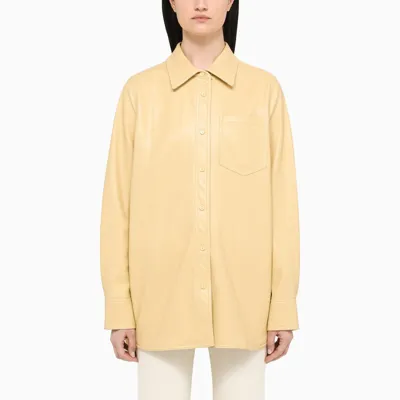 Stand Studio Honey Eco-leather Shirt In Yellow