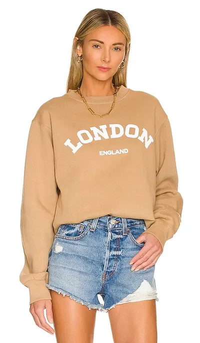 Departure London Crewneck Sweatshirt In Tan