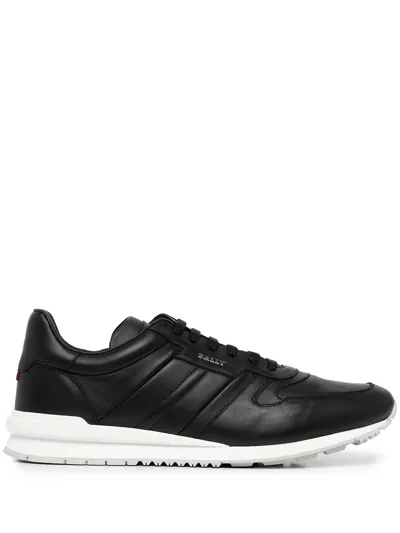 Bally Logo-plaque Low Top Sneakers In Black