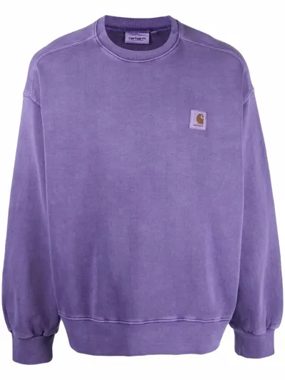 Carhartt Nelson Pigment Dye Sweatshirt In Purple In Black