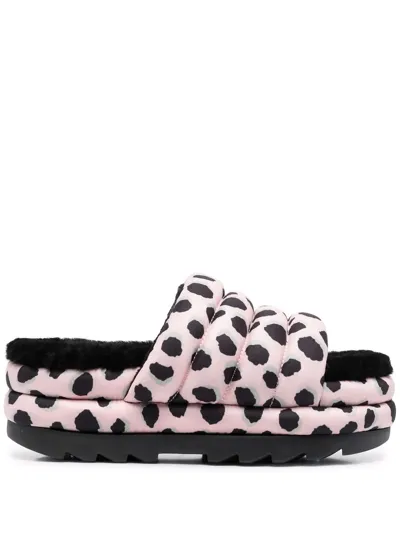 Ugg Puft Maxi Cheetah Print Slide Sandal In Pink