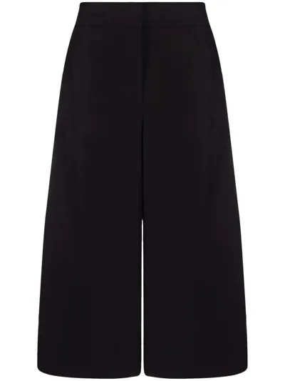 Msgm High-waist Cropped Trousers In Black