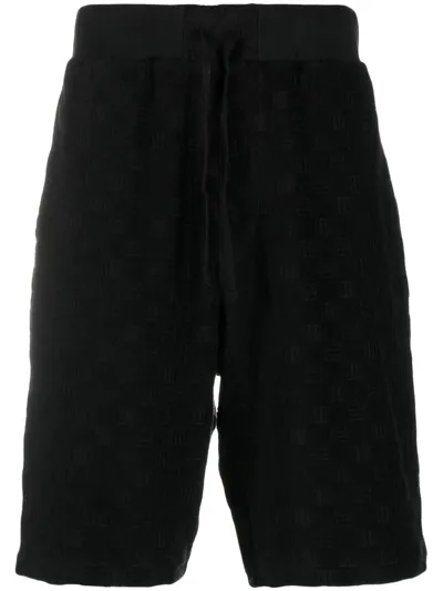 Ambush Monogram Towelling-finish Track Shorts In Black