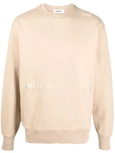 Ambush Logo-embroidered Sweatshirt In Neutrals