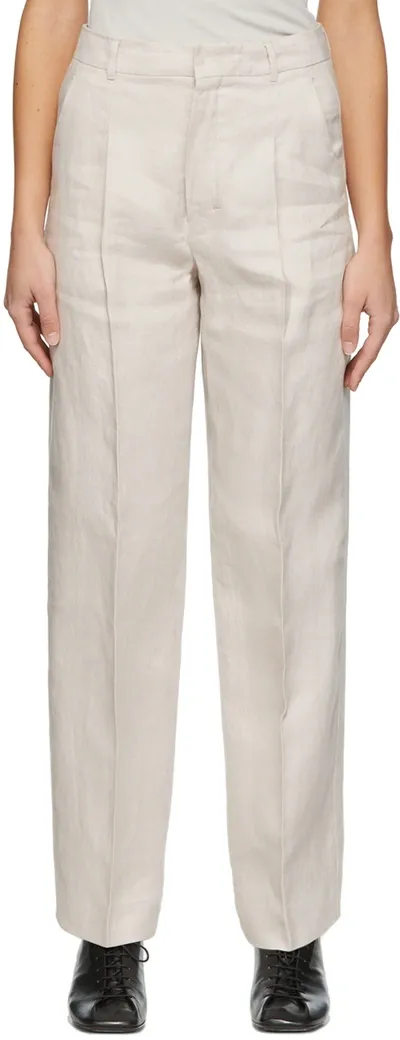 's Max Mara Pink Linen Carina Trousers In 002 Sand