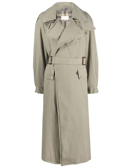 Maison Margiela Deconstructed Trench Coat In Green