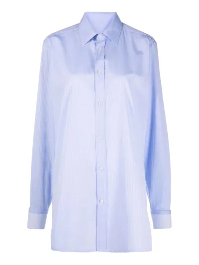 Maison Margiela Long Shirt In Blue