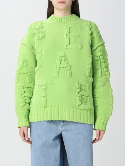 Bottega Veneta Nylon Jumper With Embossed Logo In Green