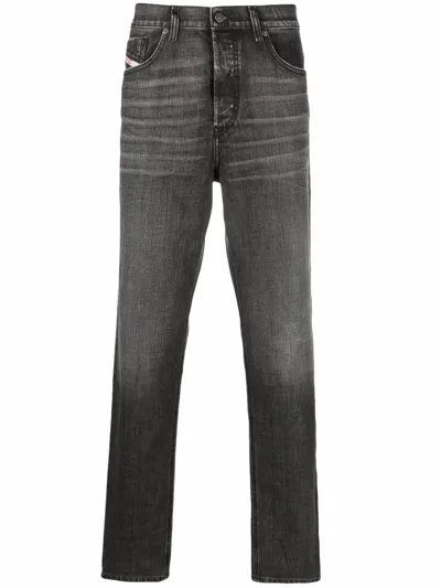 Diesel Straight-leg Dark-wash Jeans In Black