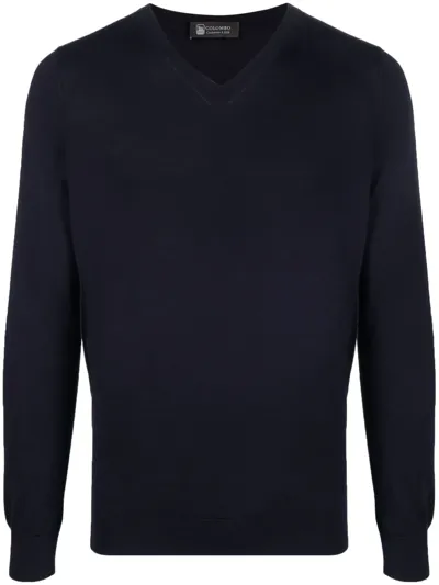 Colombo Slim-cut Cashmere Jumper In Blue