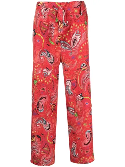 Etro Printed High-rise Straight-leg Jeans In Rot