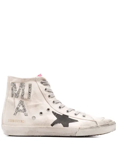 Golden Goose Francy Logo-patch Distressed Trainers In Neutrals