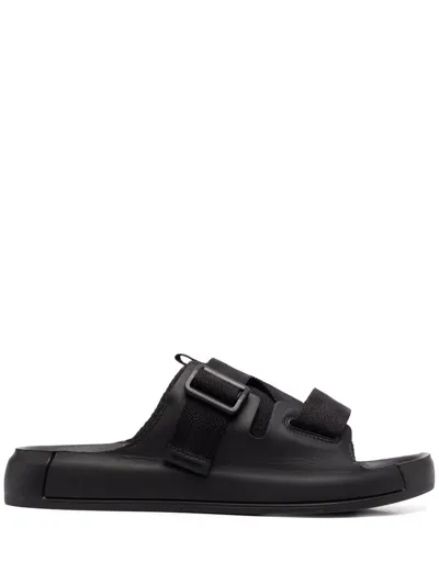 Stone Island Shadow Project Double-buckle Sandals In Schwarz