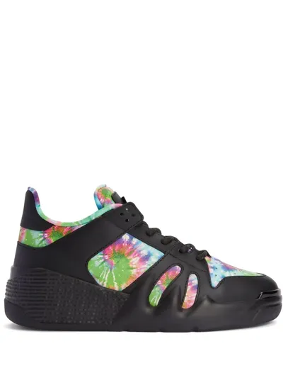 Giuseppe Zanotti Talon Tie-dye Low-top Sneakers In Black