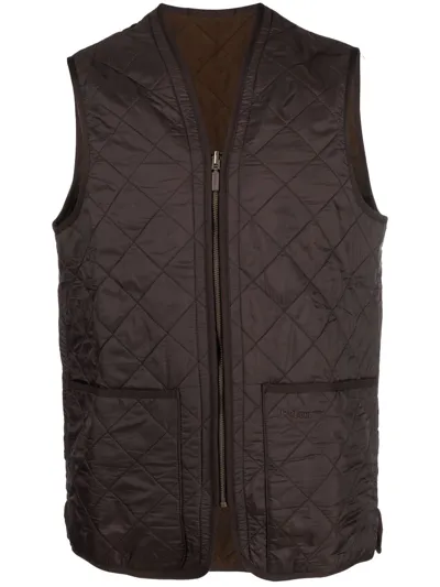 Barbour Quilted-finish Vest In Dark Brown