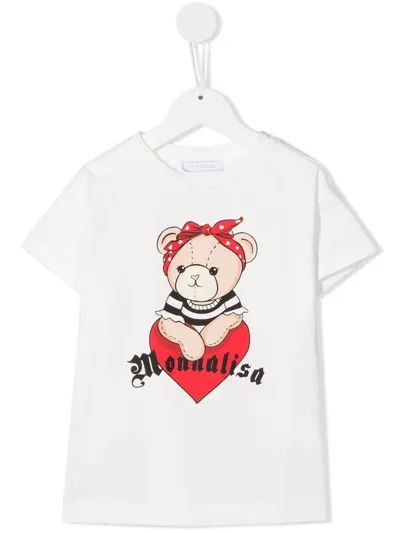 Monnalisa Girls Teen White Teddy Logo T-shirt