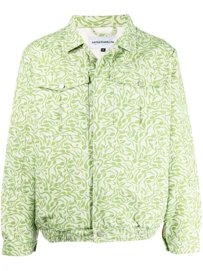 Carne Bollente Abstract-print Button-down Jacket In Grün