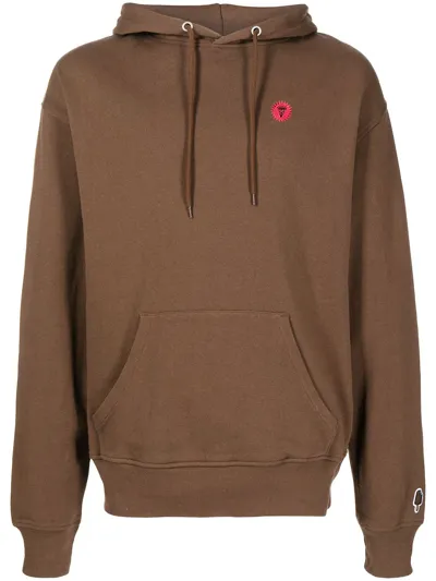 Icecream Signet Logo-print Cotton-jersey Hoody In Brown