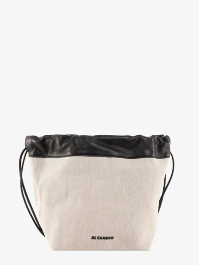 Jil Sander Canvas Bucket Bag In Beige