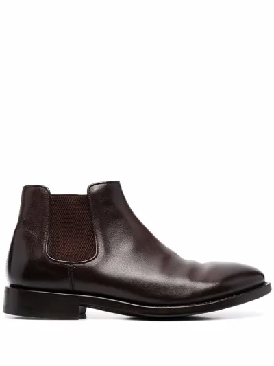 Alberto Fasciani Abel Leather Ankle Boots In Braun