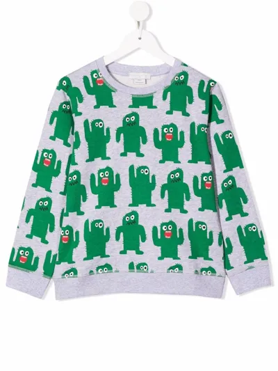 Stella Mccartney Kids' Monster-print Sweatshirt In Grey