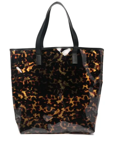 Just Cavalli Tortoiseshell-print Top-handle Tote Bag In Black