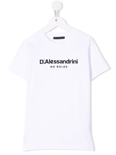 Daniele Alessandrini Kids' Logo-print Short-sleeved T-shirt In White