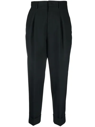 Ami Alexandre Mattiussi Turn-up Hem Tailored Trousers In Green