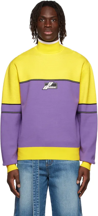 We11 Done Purple Viscose Turtleneck In Yellow