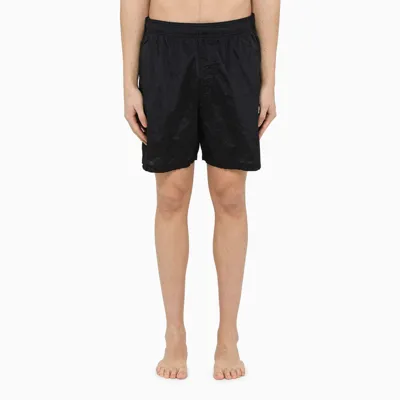 Stone Island Navy Nylon Beachwear Shorts In Blue