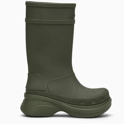 Balenciaga Military Green Crocs Boots