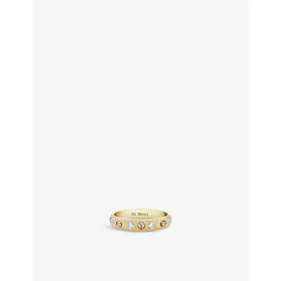 De Beers Talisman Small 18ct Yellow-gold And 0.48ct Round-cut Diamond Band Ring In 18k Yellow Gold