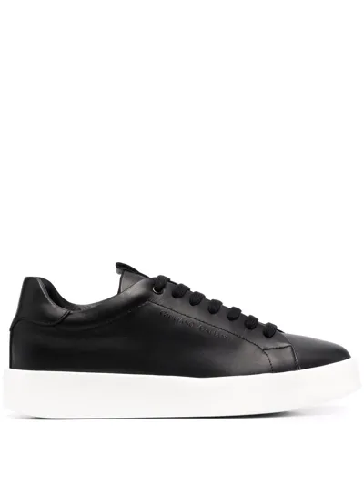 Giuliano Galiano Road Low-top Leather Sneakers In Negro