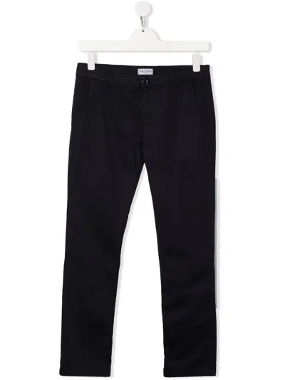 Paolo Pecora Teen Straight-leg Chino Trousers In Blue