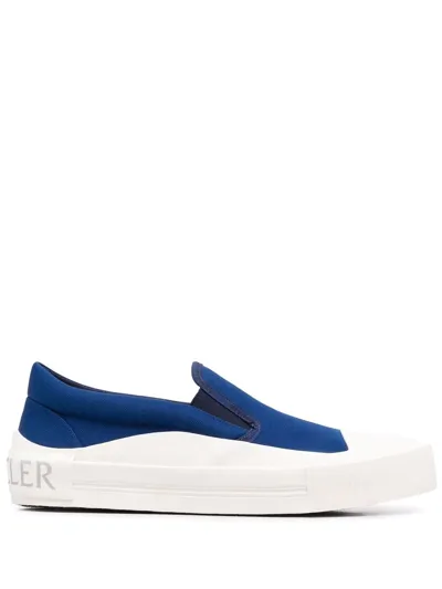 Moncler Logo-print Slip-on Sneakers In Blue