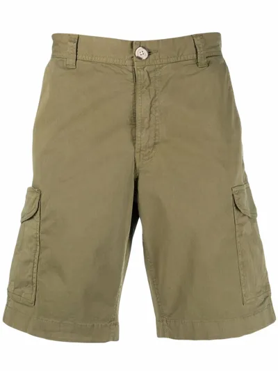 Woolrich Knee-length Cotton Cargo Shorts In Green