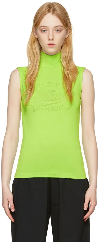 Vtmnts Green Viscose Turtleneck In Neon Green