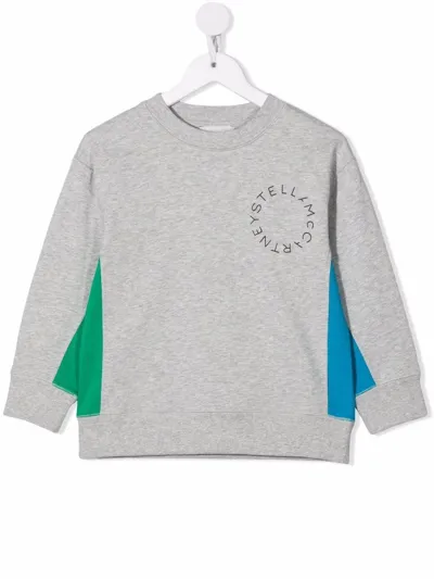 Stella Mccartney Kids' Colour-block Fleece Sweatshirt In Grey