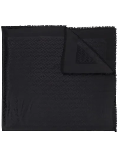 Fendi Ff Monogram-print Scarf In Schwarz