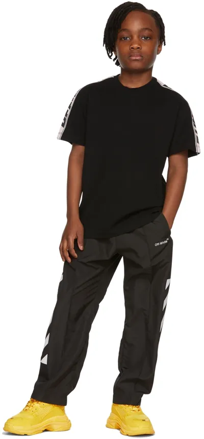 Off-white Kids Black Band T-shirt In Black Black