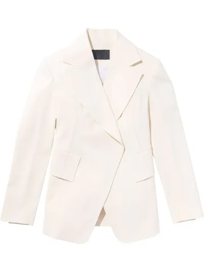 Proenza Schouler Midweight Linen Blazer In Weiss